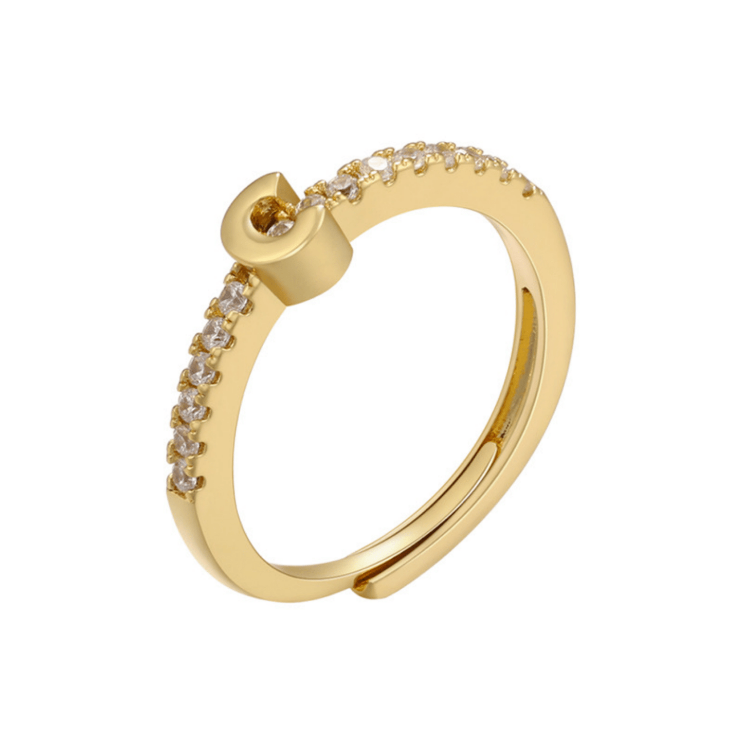 RICCARDI - BAGUE AJUSTABLE "Elegant Initial Sparkle" - Riccardi