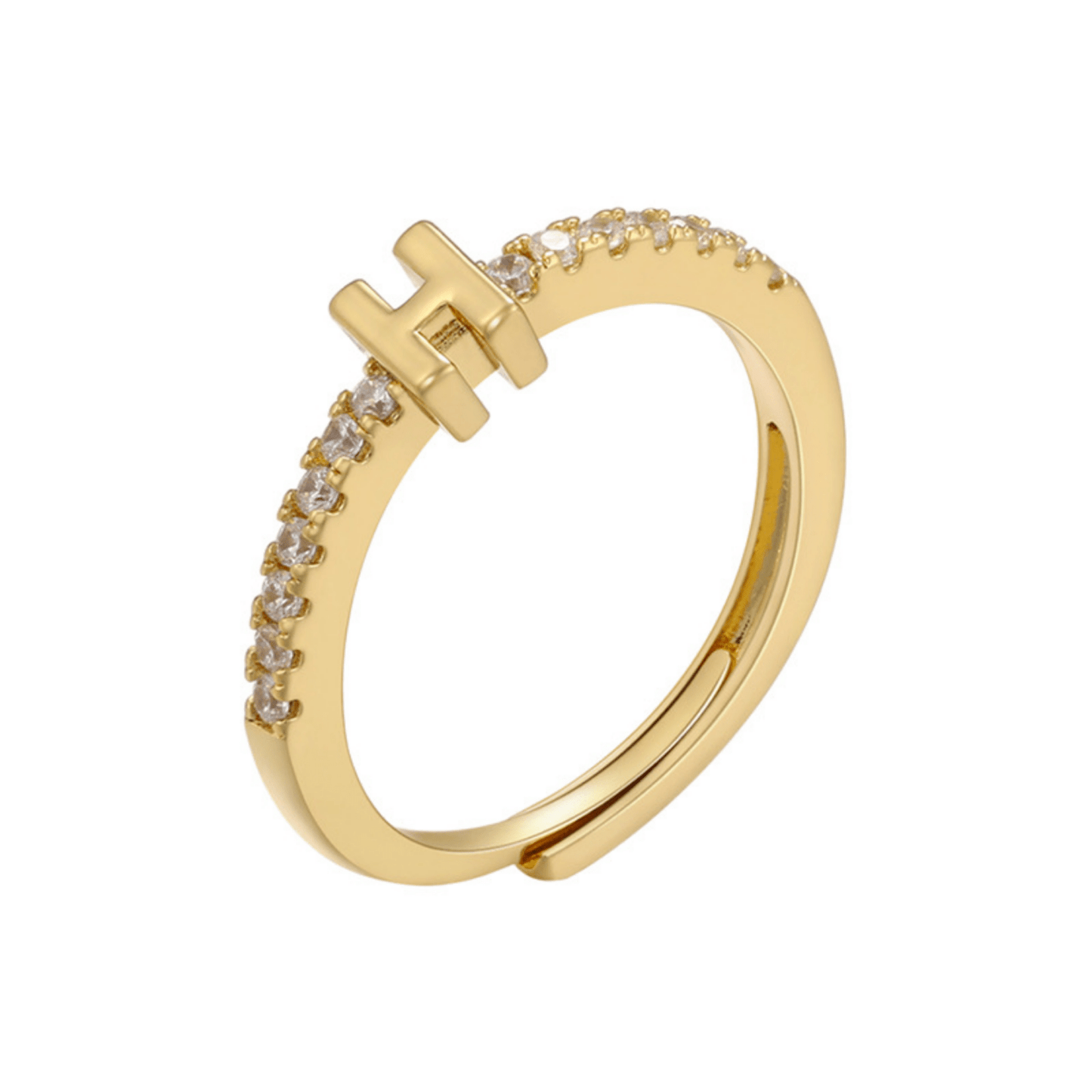 RICCARDI - BAGUE AJUSTABLE "Elegant Initial Sparkle" - Riccardi