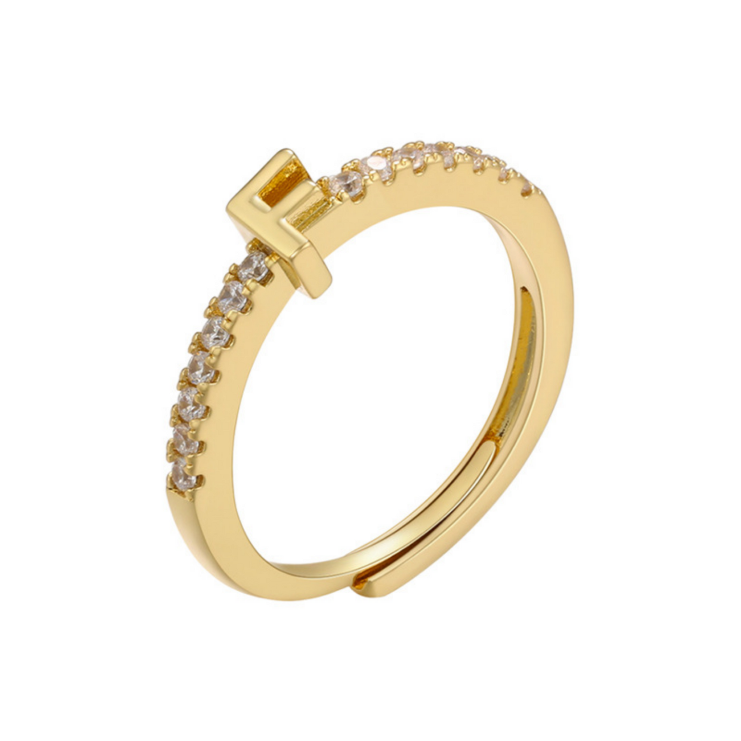 RICCARDI - BAGUE AJUSTABLE "Elegant Initial Sparkle" - Riccardi
