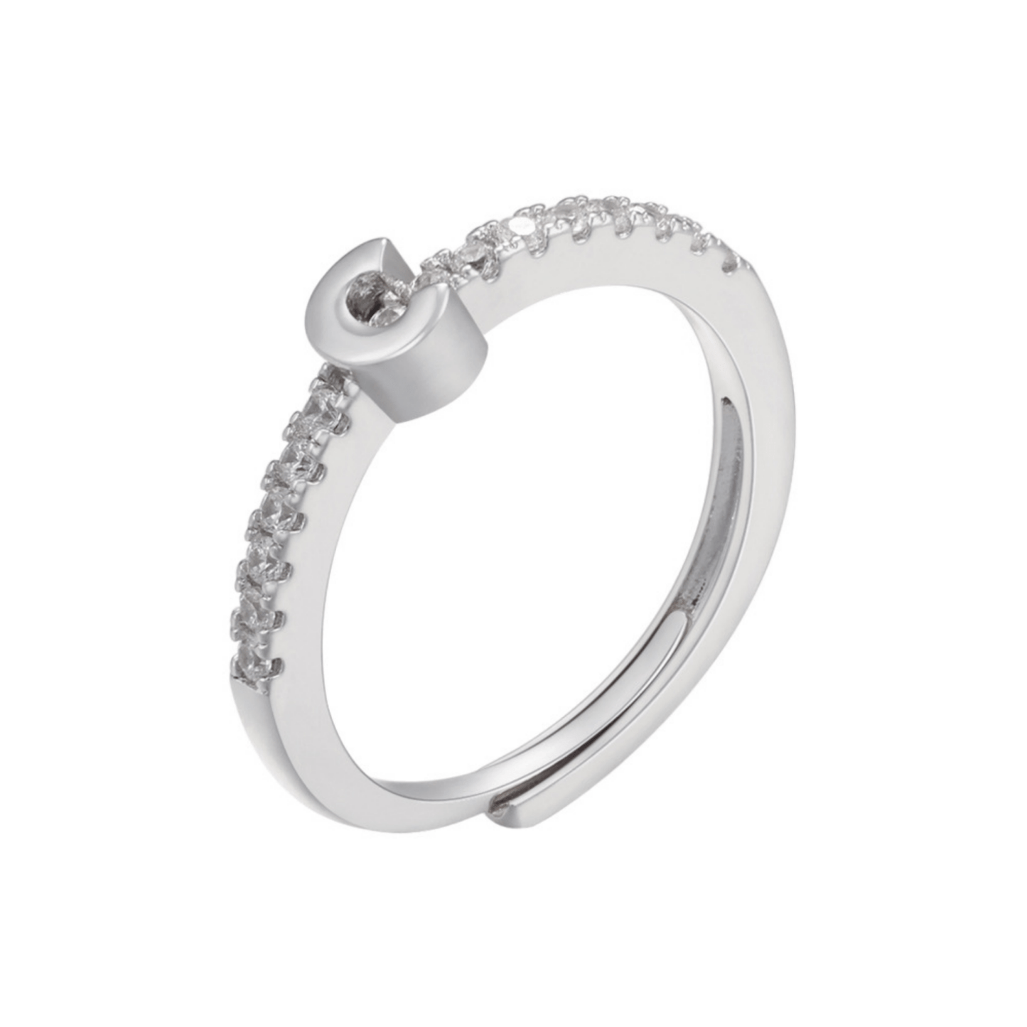 RICCARDI - BAGUE AJUSTABLE "Elegant Initial Sparkle" - Riccardi