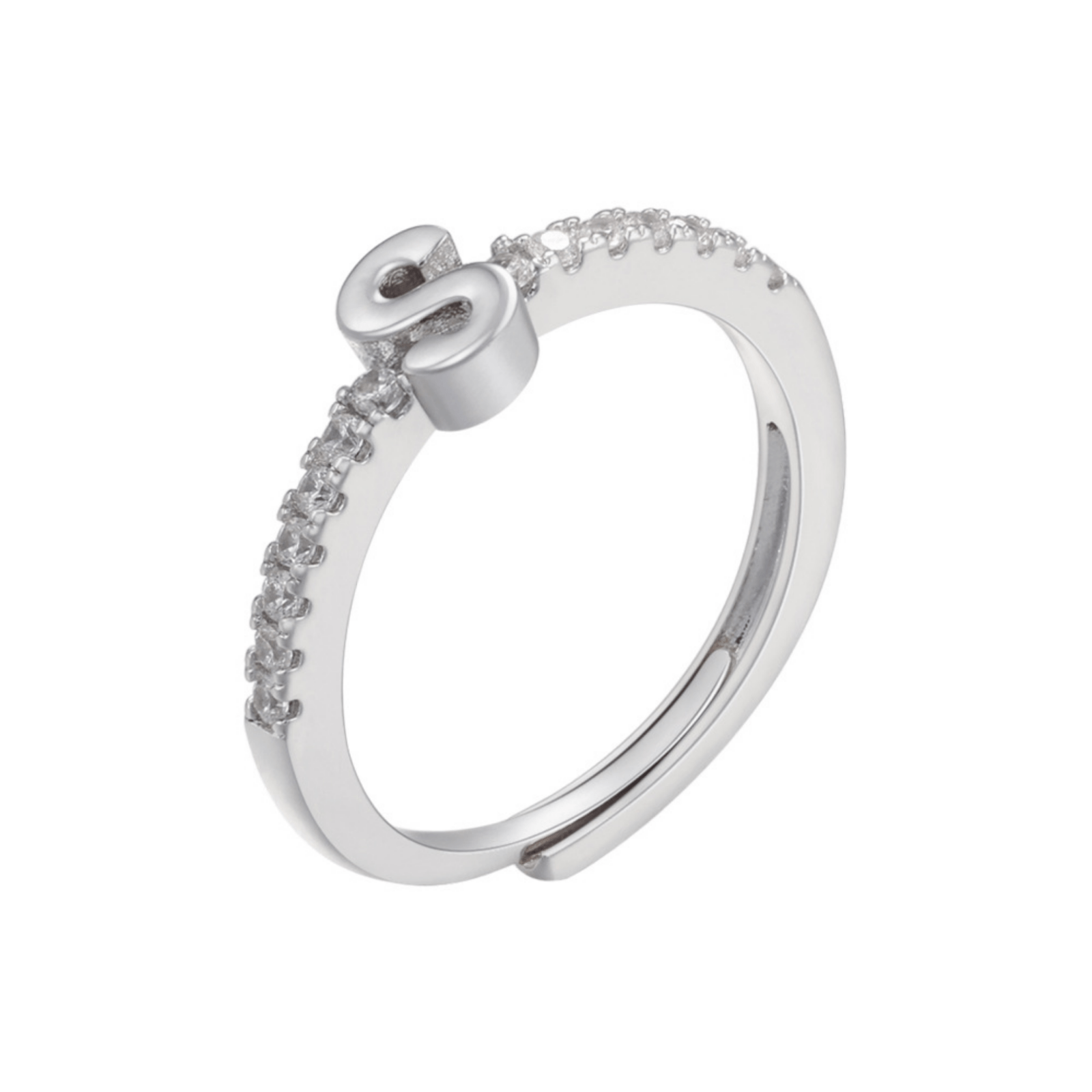 RICCARDI - BAGUE AJUSTABLE "Elegant Initial Sparkle" - Riccardi