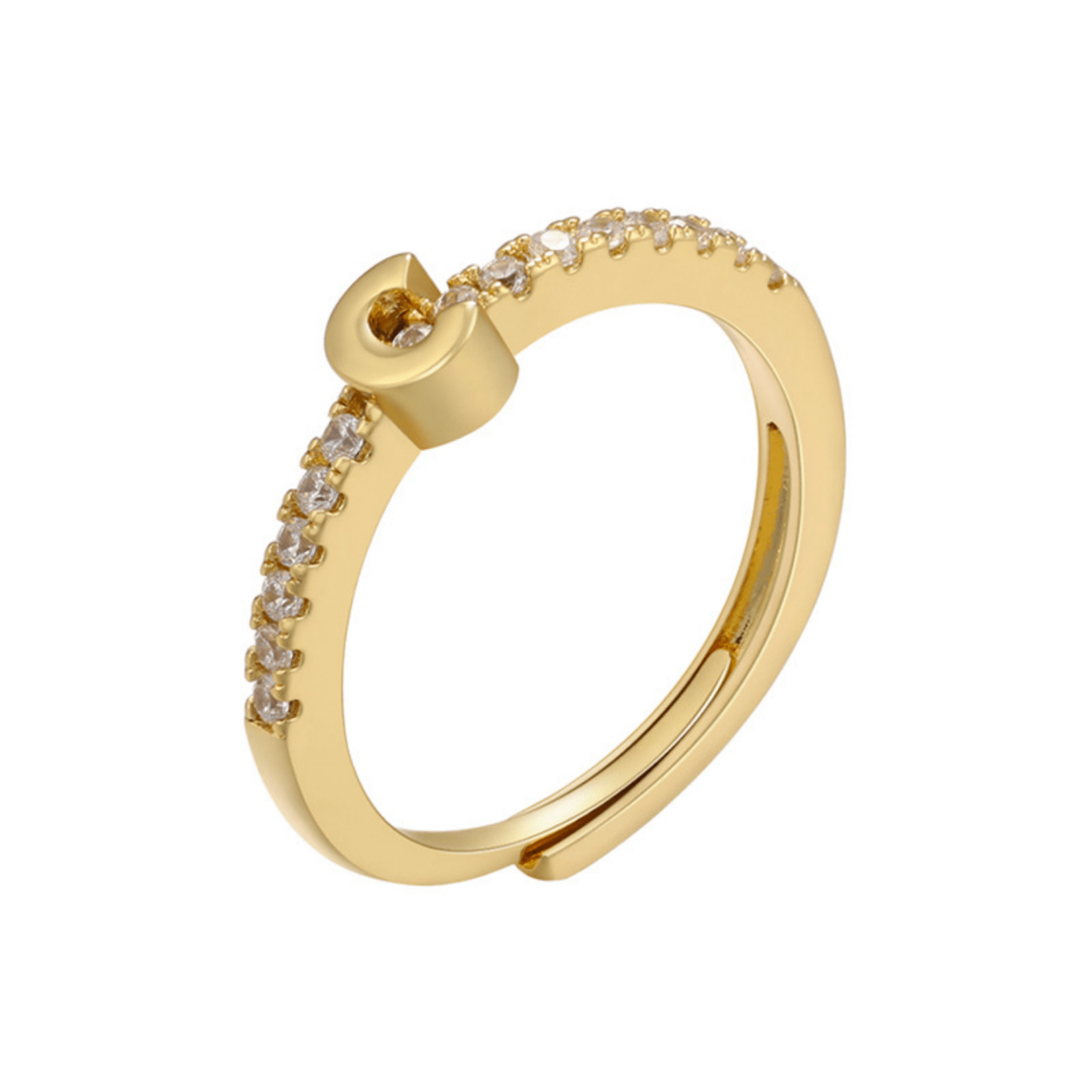 RICCARDI - BAGUE AJUSTABLE "Elegant Initial Sparkle" - Riccardi