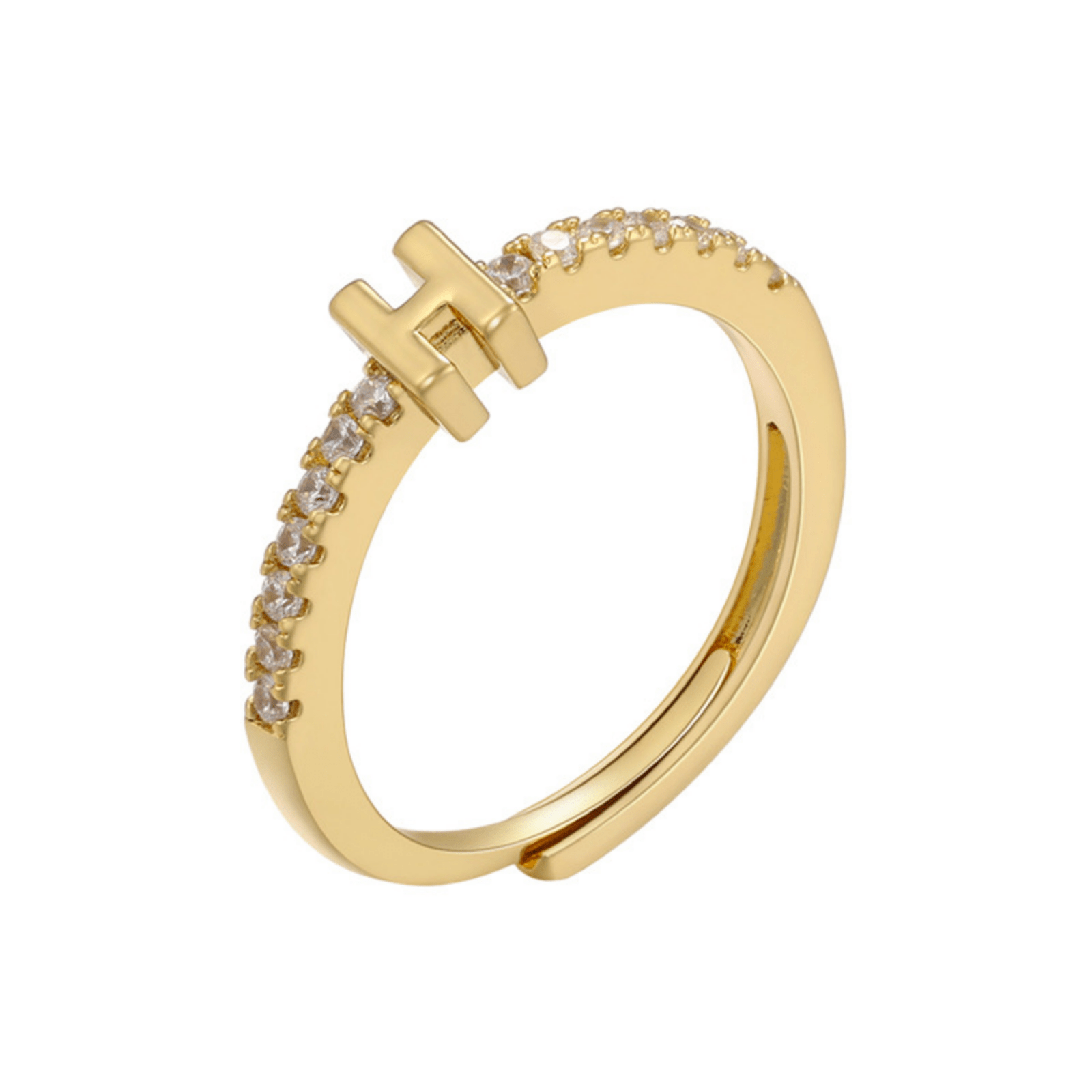 RICCARDI - BAGUE AJUSTABLE "Elegant Initial Sparkle" - Riccardi