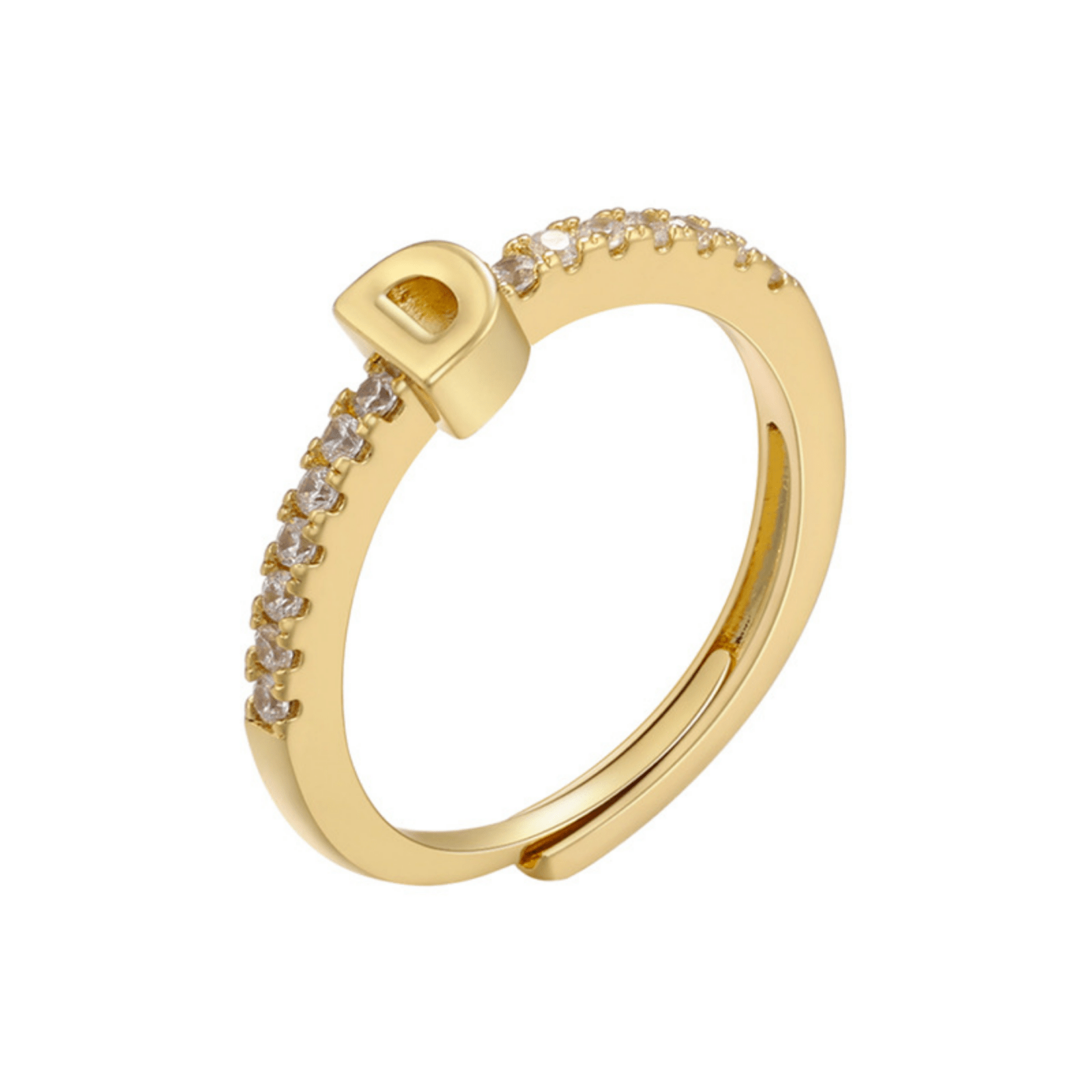 RICCARDI - BAGUE AJUSTABLE "Elegant Initial Sparkle" - Riccardi