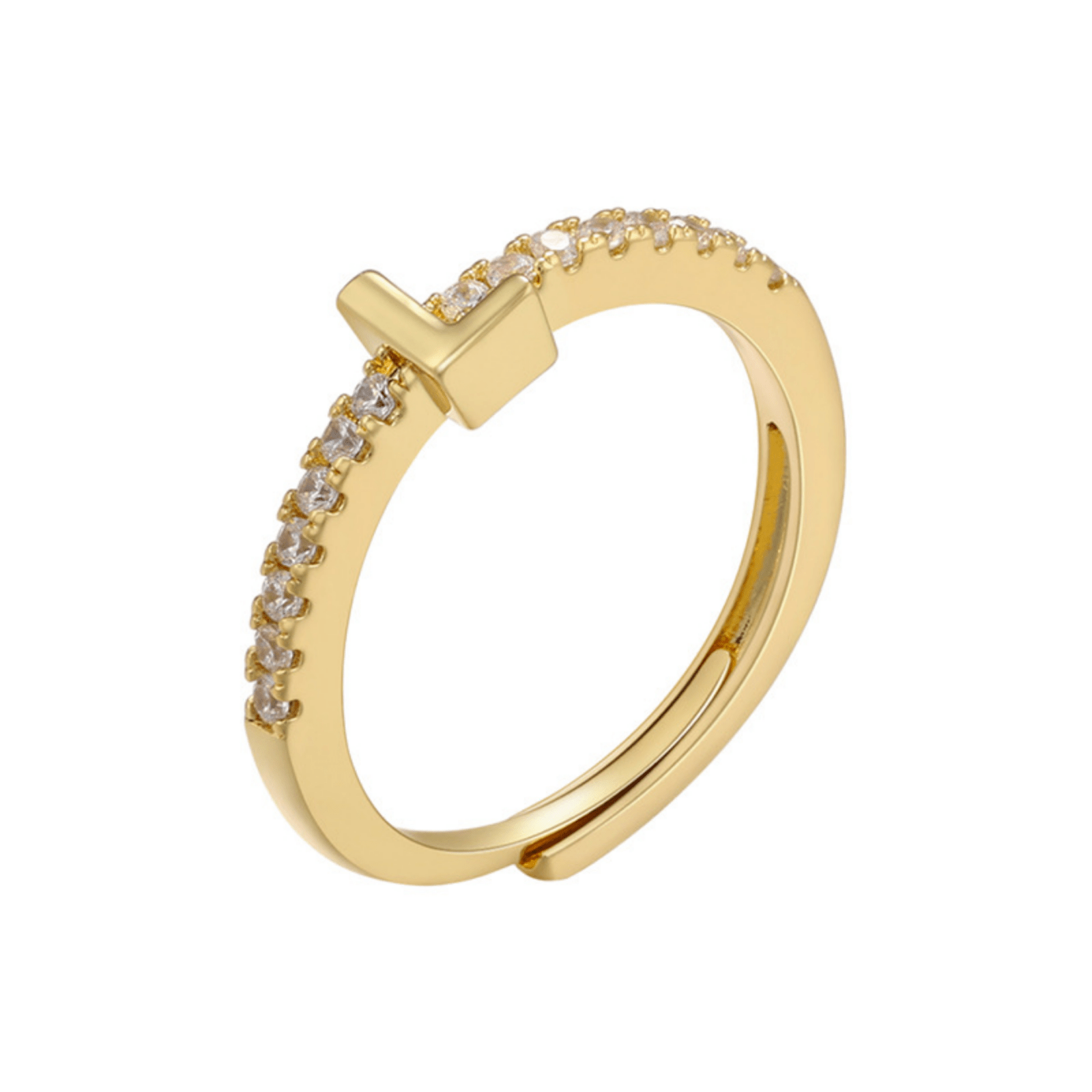 RICCARDI - BAGUE AJUSTABLE "Elegant Initial Sparkle" - Riccardi