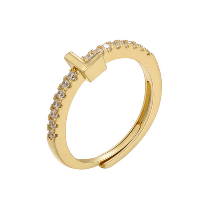 RICCARDI - BAGUE AJUSTABLE "Elegant Initial Sparkle" - Riccardi