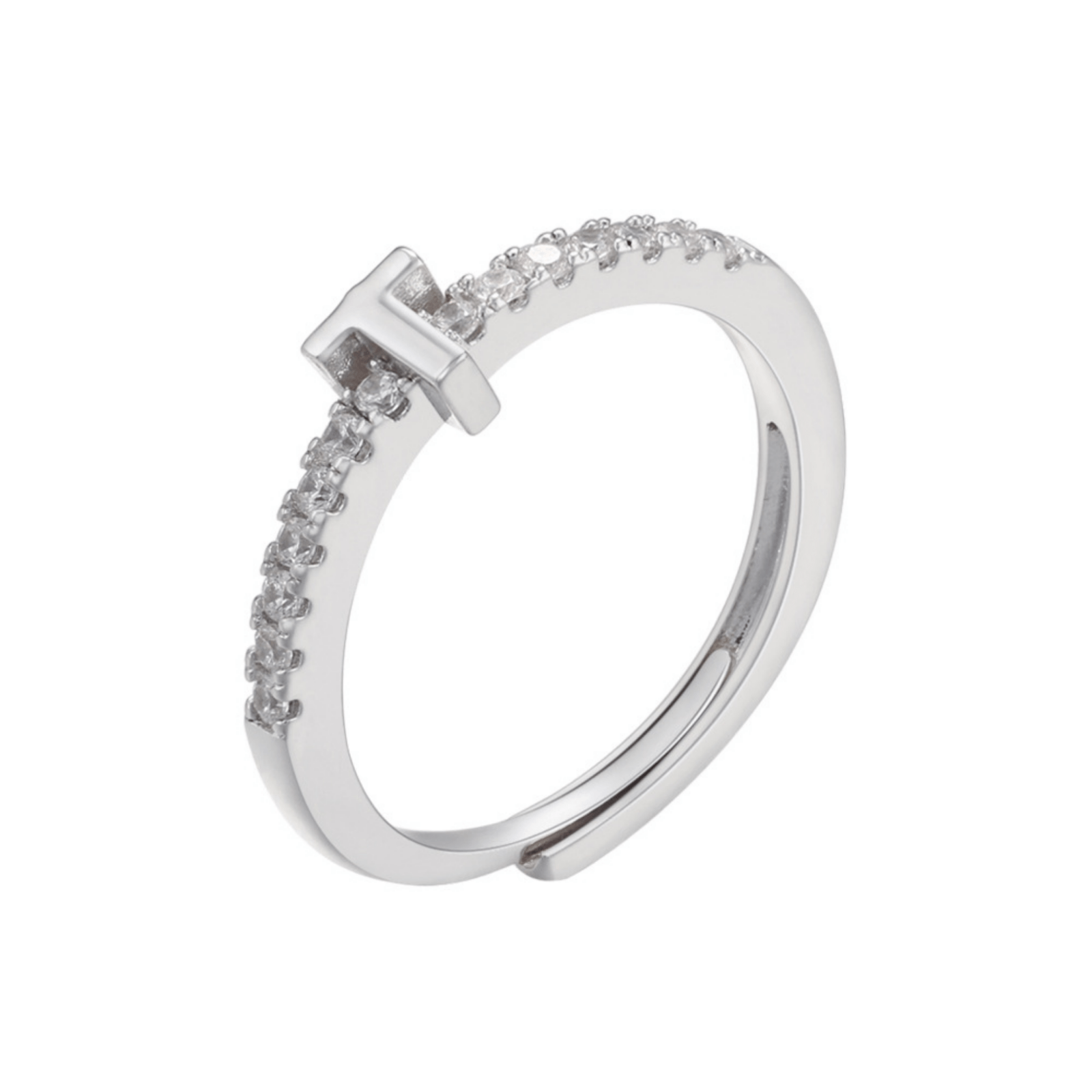 RICCARDI - BAGUE AJUSTABLE "Elegant Initial Sparkle" - Riccardi