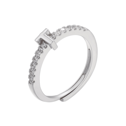 RICCARDI - BAGUE AJUSTABLE "Elegant Initial Sparkle" - Riccardi