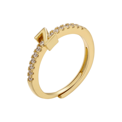 RICCARDI - BAGUE AJUSTABLE "Elegant Initial Sparkle" - Riccardi