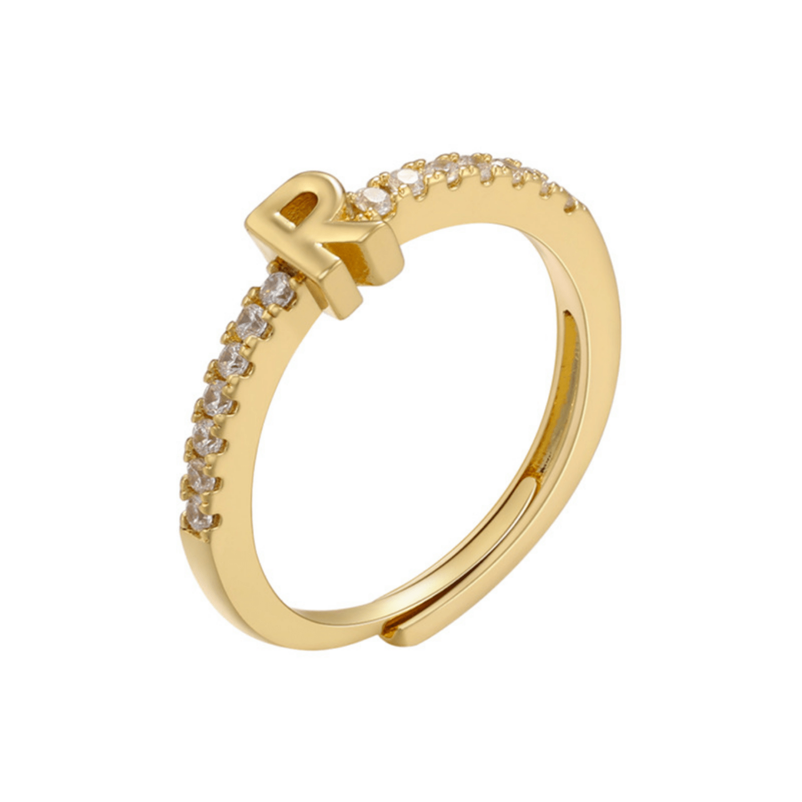 RICCARDI - BAGUE AJUSTABLE "Elegant Initial Sparkle" - Riccardi