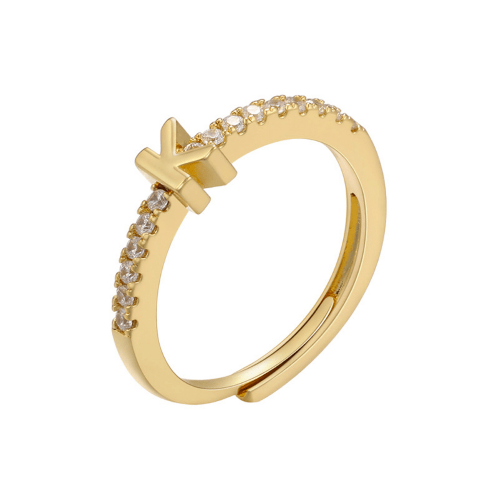 RICCARDI - BAGUE AJUSTABLE "Elegant Initial Sparkle" - Riccardi