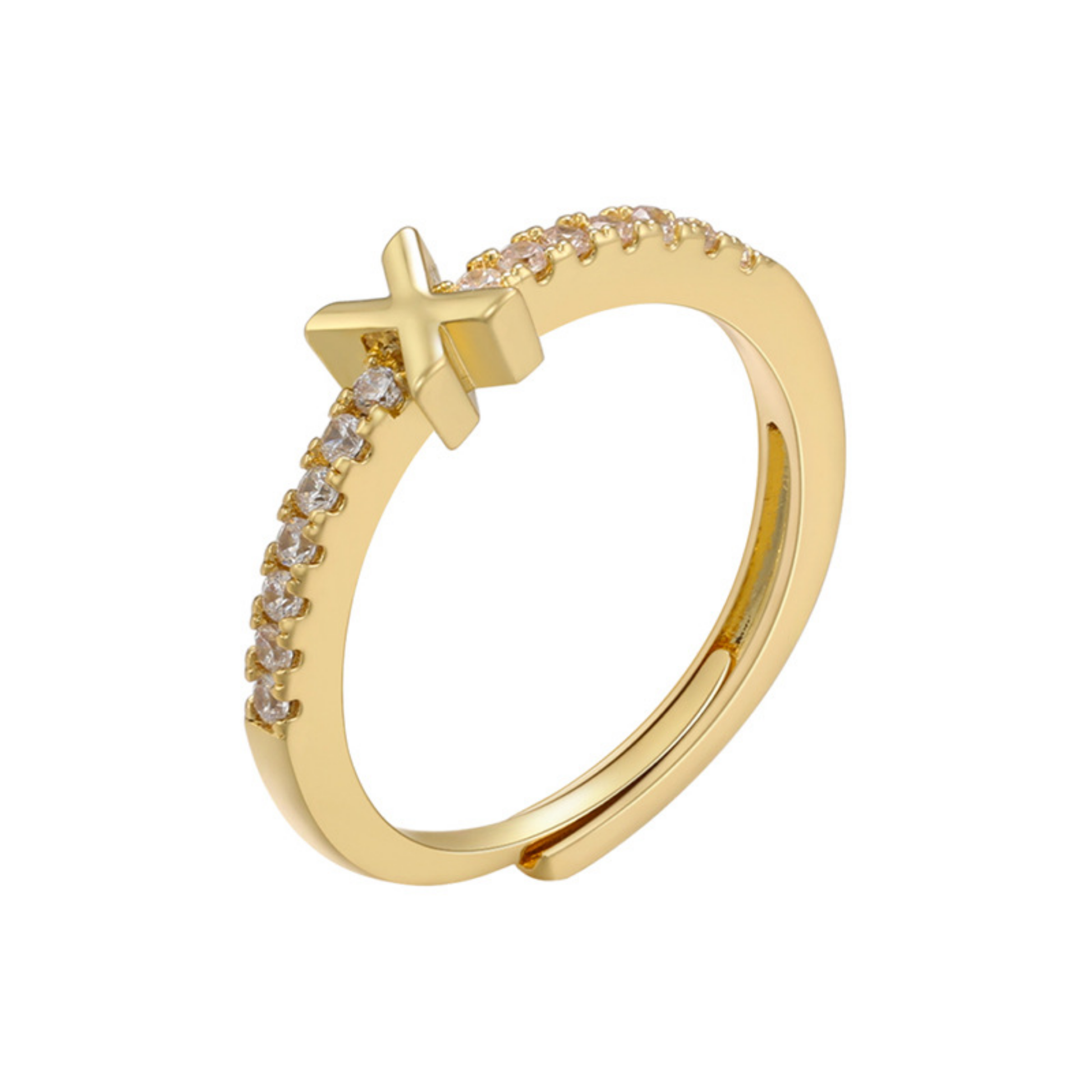 RICCARDI - BAGUE AJUSTABLE "Elegant Initial Sparkle" - Riccardi
