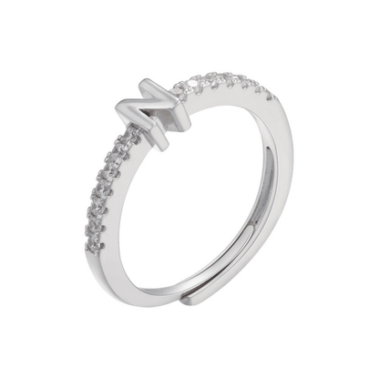 RICCARDI - BAGUE AJUSTABLE "Elegant Initial Sparkle" - Riccardi