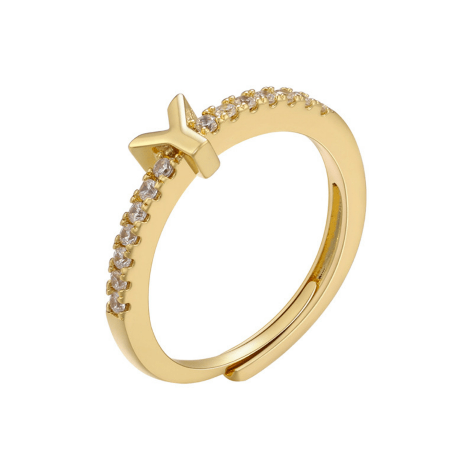 RICCARDI - BAGUE AJUSTABLE "Elegant Initial Sparkle" - Riccardi