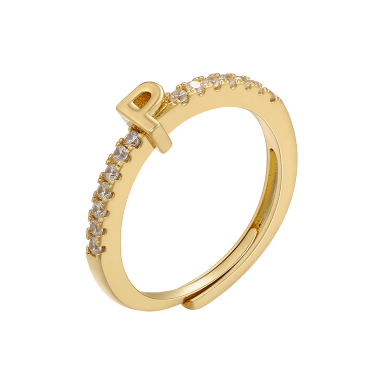RICCARDI - BAGUE AJUSTABLE "Elegant Initial Sparkle" - Riccardi