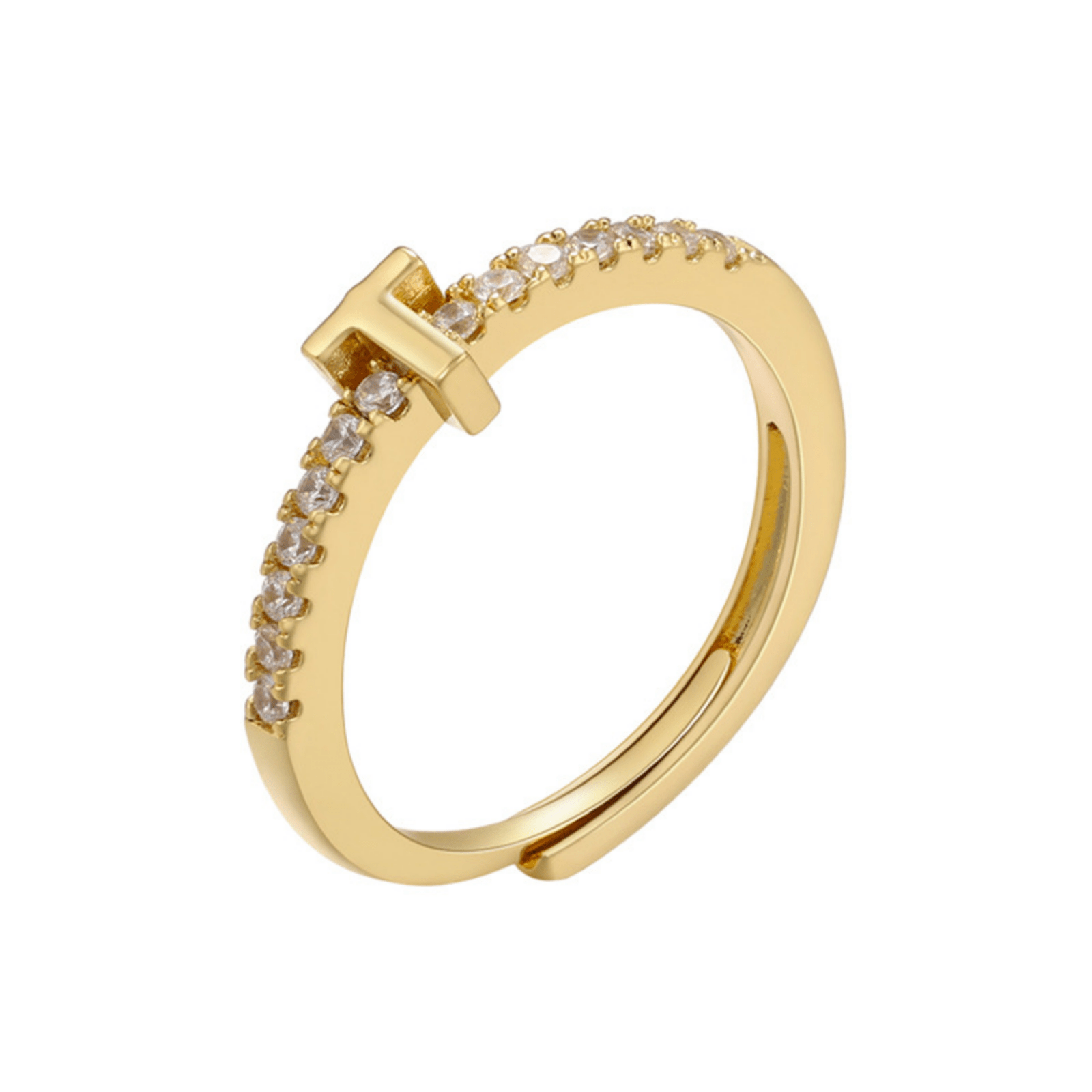 RICCARDI - BAGUE AJUSTABLE "Elegant Initial Sparkle" - Riccardi