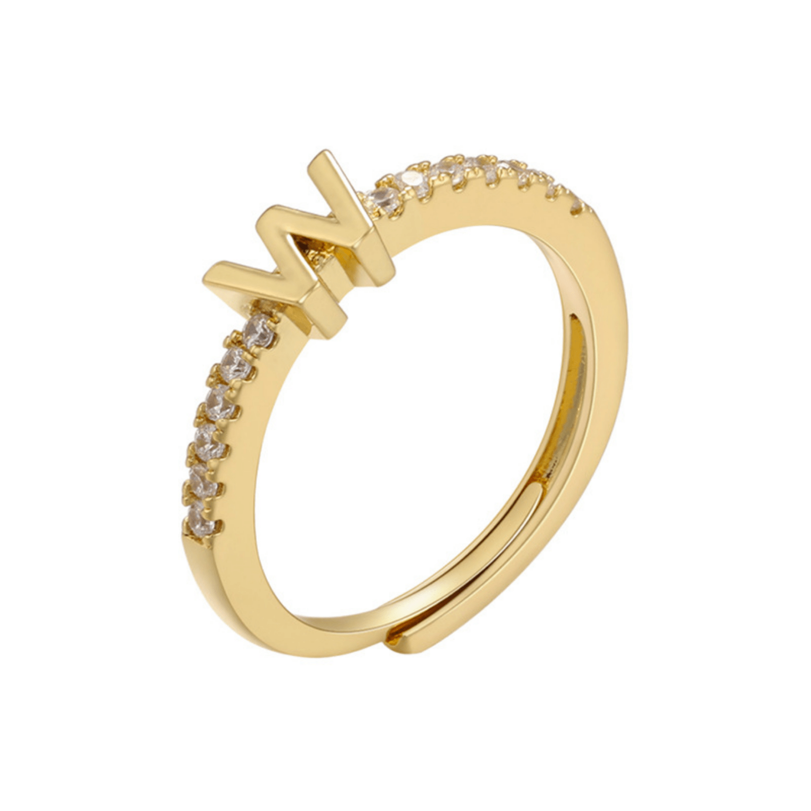 RICCARDI - BAGUE AJUSTABLE "Elegant Initial Sparkle" - Riccardi