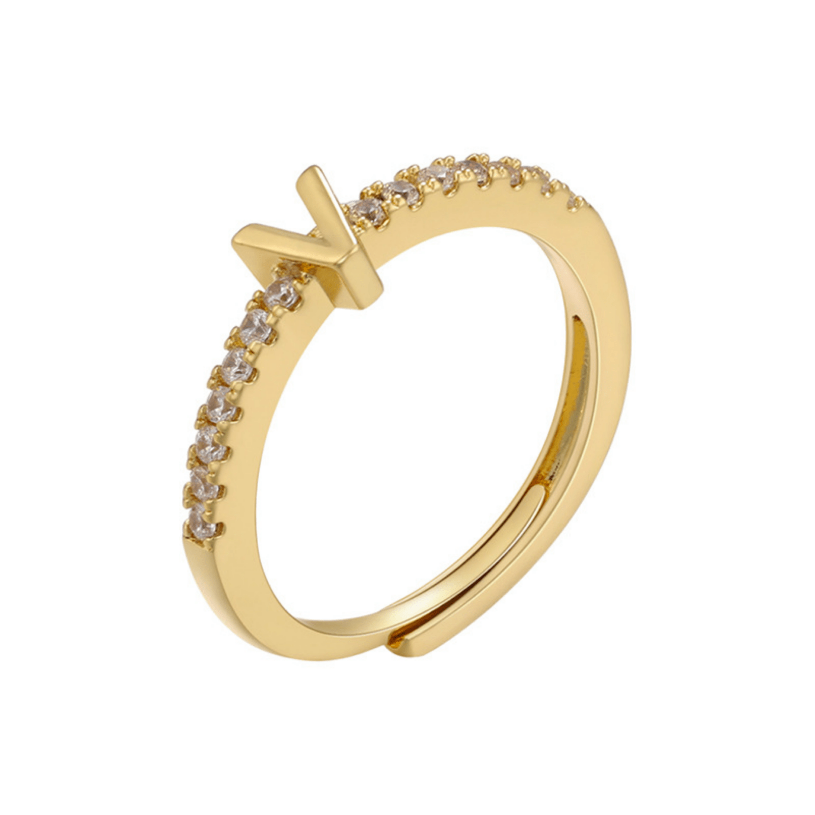 RICCARDI - BAGUE AJUSTABLE "Elegant Initial Sparkle" - Riccardi