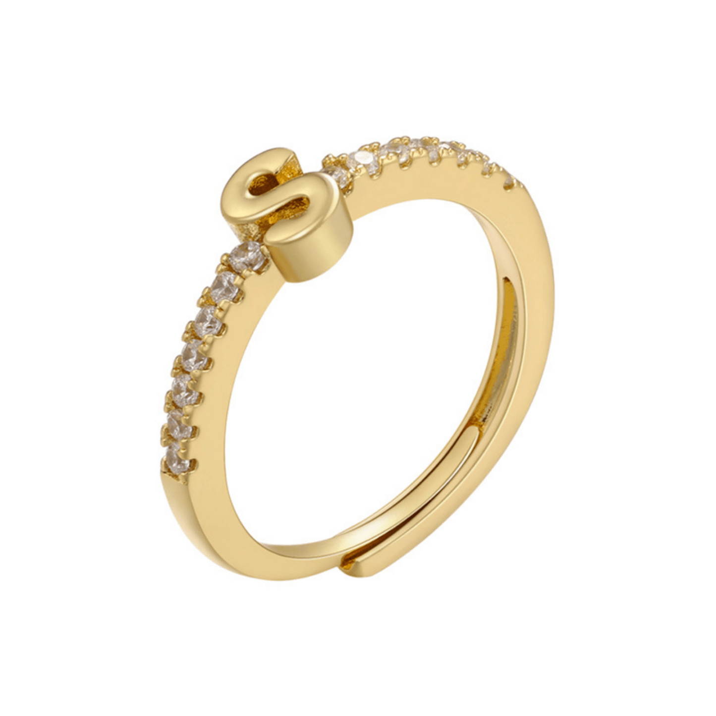 RICCARDI - BAGUE AJUSTABLE "Elegant Initial Sparkle" - Riccardi
