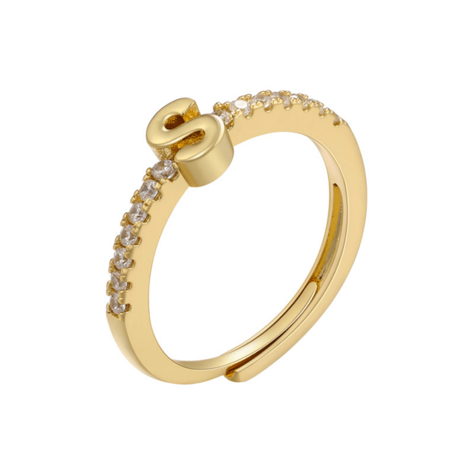 RICCARDI - BAGUE AJUSTABLE "Elegant Initial Sparkle" - Riccardi