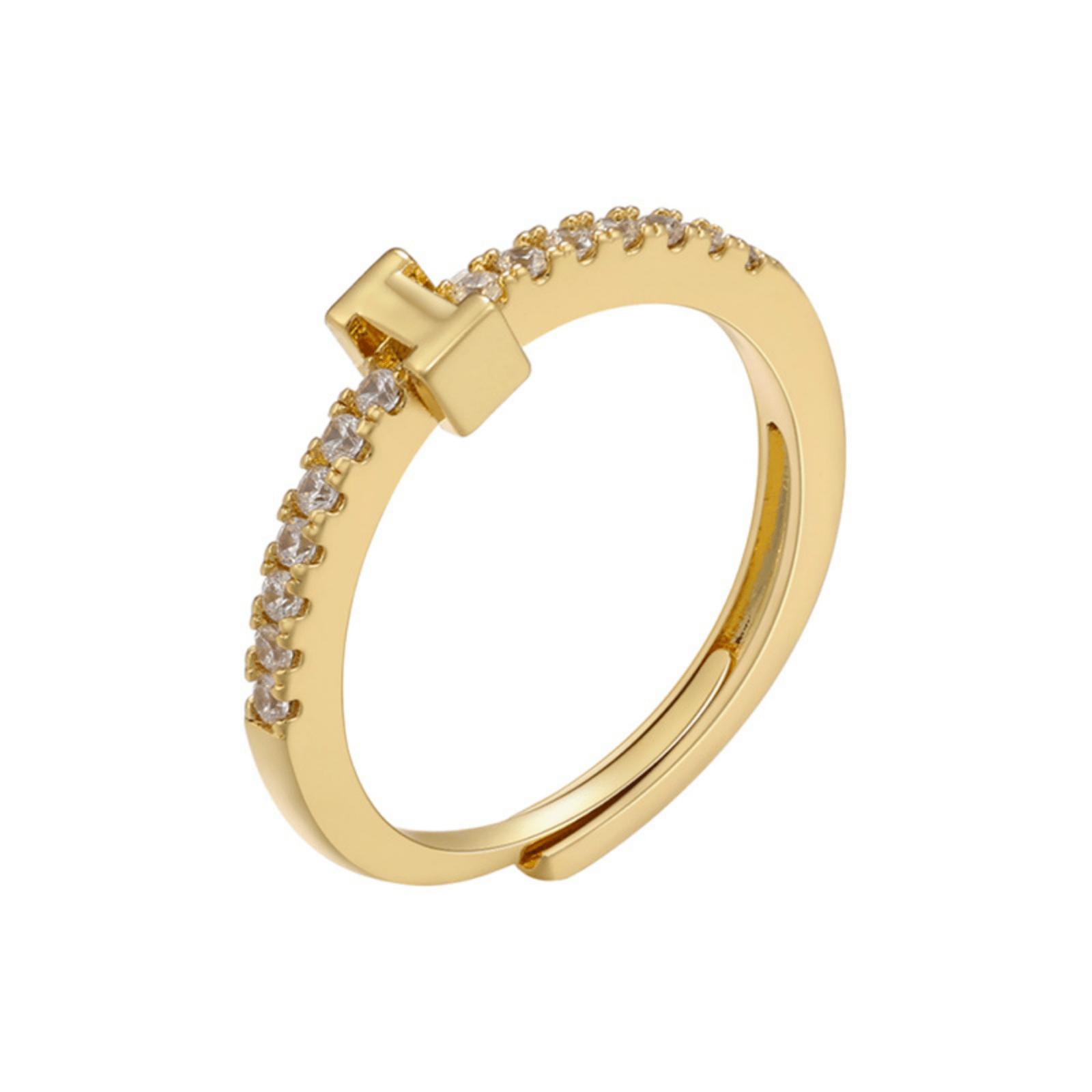 RICCARDI - BAGUE AJUSTABLE "Elegant Initial Sparkle" - Riccardi