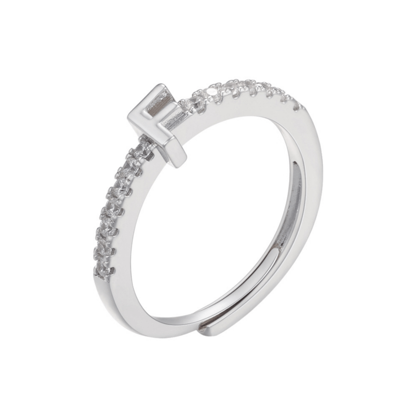 RICCARDI - BAGUE AJUSTABLE "Elegant Initial Sparkle" - Riccardi