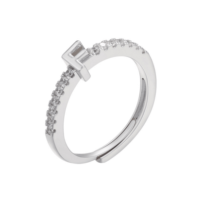 RICCARDI - BAGUE AJUSTABLE "Elegant Initial Sparkle" - Riccardi