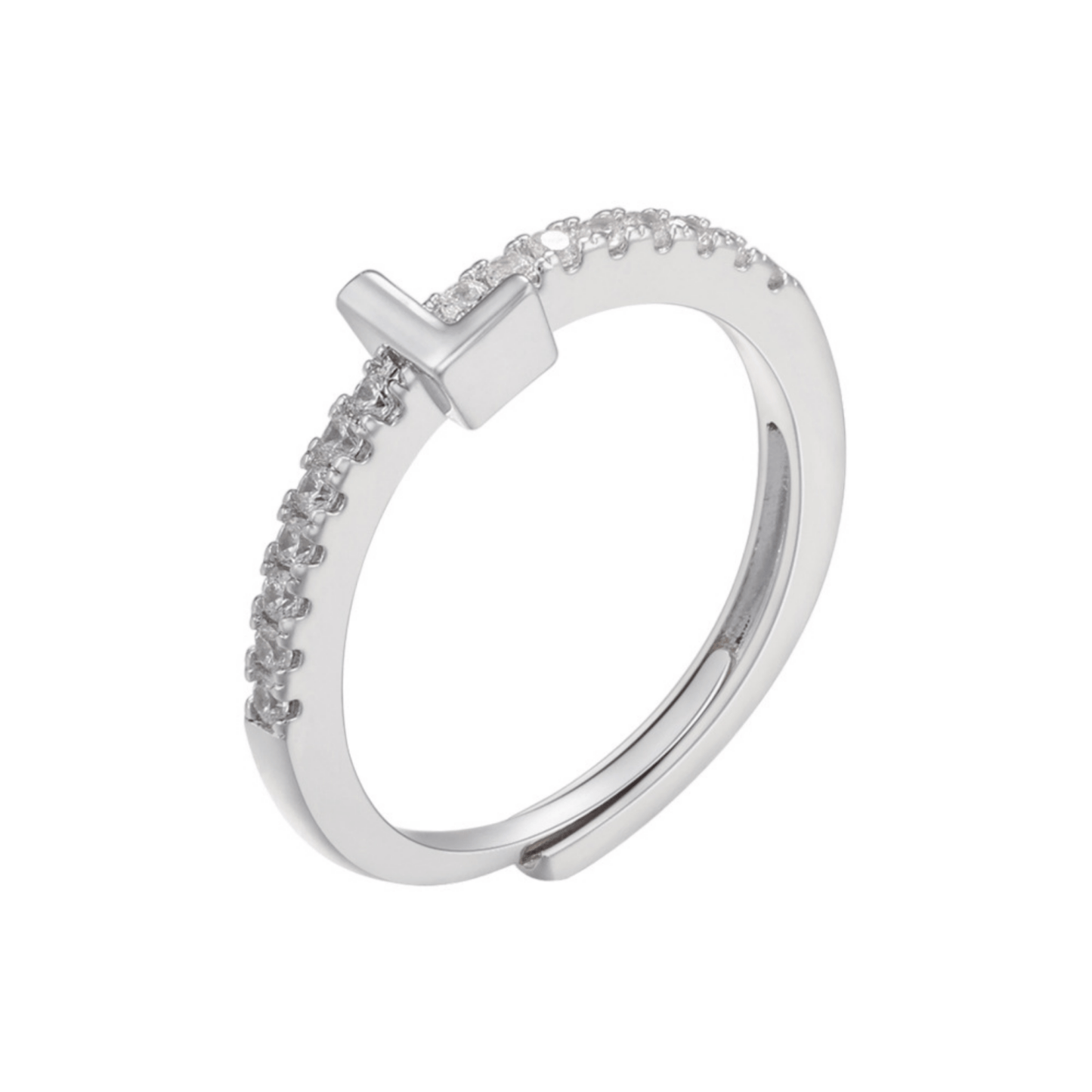 RICCARDI - BAGUE AJUSTABLE "Elegant Initial Sparkle" - Riccardi