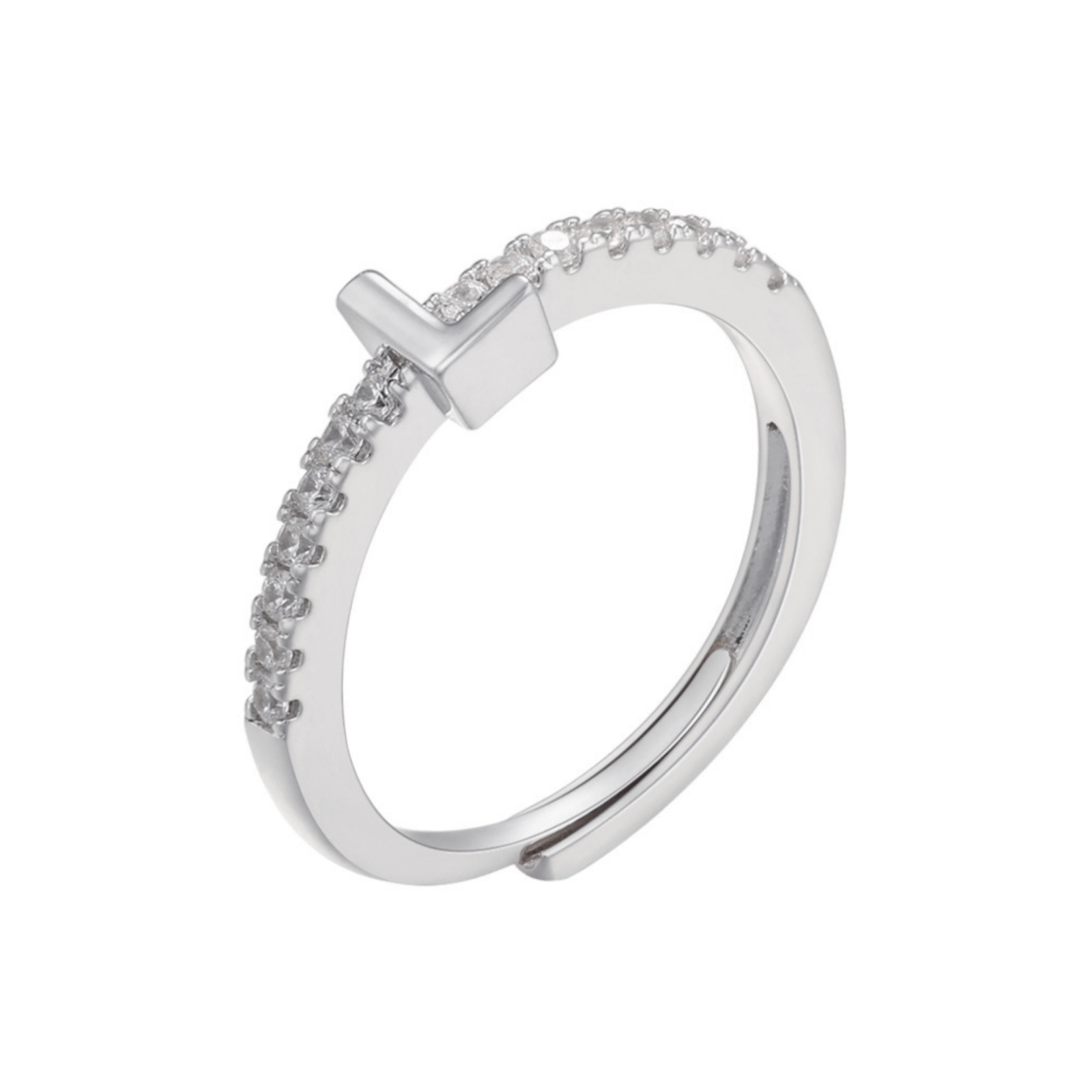RICCARDI - BAGUE AJUSTABLE "Elegant Initial Sparkle" - Riccardi
