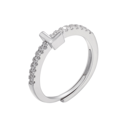 RICCARDI - BAGUE AJUSTABLE "Elegant Initial Sparkle" - Riccardi
