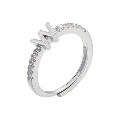 RICCARDI - BAGUE AJUSTABLE "Elegant Initial Sparkle" - Riccardi